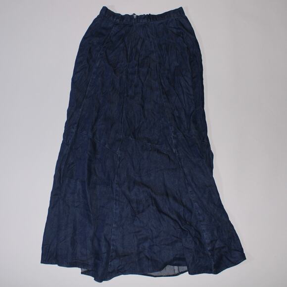 Blue Meli Denim Peasant Maxi Skirt Size 4 - Picture 1 of 4